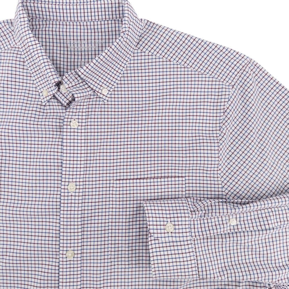 Vineyard‎ Vines Mens L Button Down Shirt Blue Red Check Performance Cotton BRRR